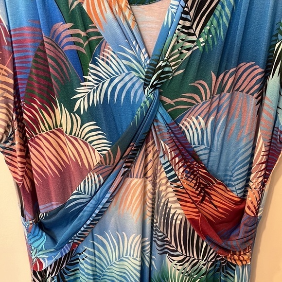 Soft Surroundings Anya Ombré Palms Tropical Midi Summer Dress Size 2X - Picture 4 of 6